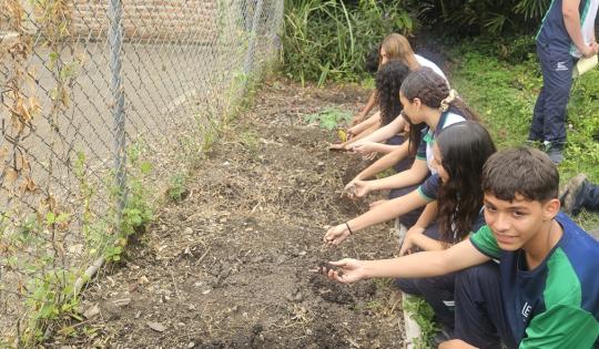 DE MATERNO A GRADO ONCE, INSTITUCION EDUCATIVA UNE A ESTUDIANTES Y PADRES EN UNA HUERTA ORGÁNICA      